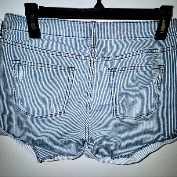 Banana Republic Blue Pinstriped Jean Shorts - Picture 7 of 10